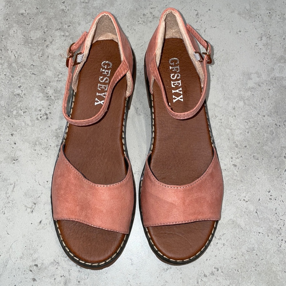 New salmon colored sandals
